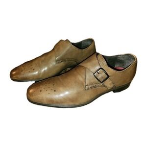 Charles Jourdan Mens Size 10 Monk Strap Brown Leather Limited Edition Dress Shoe